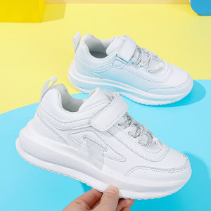 2025 New Black School Running Shoes for Kids Boys and Girls Korean White Rubber Shoes for Kids