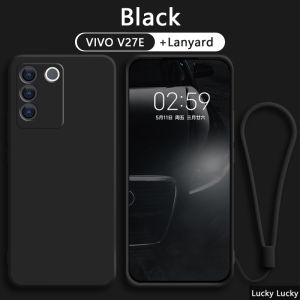 Casing Vivo V29e Silikon Armor Black Premium Anti Jamur Free Tali lanyard Soft Case Handphone