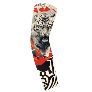 LITUILI SHOP Elastic Flower Arm Tattoo Sleeve Flower Arm Pattern Breathable Men Sunscreen Sleeve Arm Covers Thin Ice Silk Arm Sleeve Men/Women