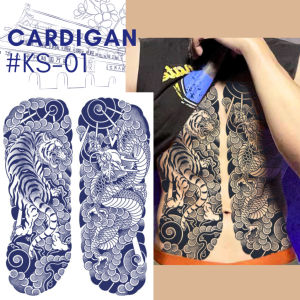 Stiker Tato Cardigan Front Body | Fruit Ink | Semi Permanen 48x34 cm | Waterproof | Tato Tahan Lama