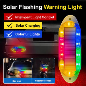 * Solar Charging Warning Light / Strobe Flash Effect / Portable Wire-free / Lasts For Hours / Durable Waterproof - Solar Strobe Car Warning Light