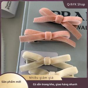 Hàng có sẵn✨ 2 cái kẹp tóc nơ nhung cổ điển màu trơn phong cách Hàn Quốc kẹp tóc dễ thương kẹp bên Phụ kiện tóc barrettes ngọt ngào mát mẻ cho nữ