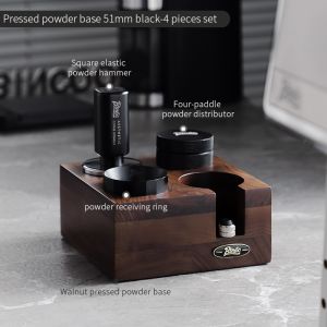 BINCOO Italian Coffee Tamper Set Powder Dispenser Base Multifunctional Storage Powder Press Powder Receiving Ring Set Handle Storage Seat 51/58MM
