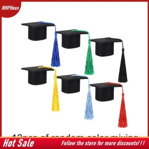 【COD】🔥🔥🔥 Mini Graduation Hat Set 12PCS Black Grad Cap for Class of 2026 School Ceremony Celebration Party Supplies