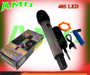 【AMO】FT-40S LED Professional Handheld Wireless Unidirectional Dynamic Microphone with RGB Light and Built in Rechargeable Batter
