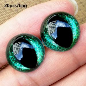 W5YR 20pcs/set Plastic Resin 3D Sparkling Crystal Cats Eyes with Golden Onion Gasket 18mm Bear Animal DIY Plush Dolls Eyes Stuffed Toys Parts Safety Glitter Eyes Crafts