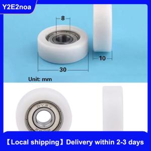 【Local shipping】 1PC 8x30x10mm Injection Molded Nylon Coated Bearing Wheel Bearing 608 Roller Wheel Track Rail Pulley Door Window Track Pulley
