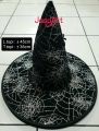 [Bahan Beludru] Topi Penyihir Murah Motif Laba Laba Cosplay Kostum Halloween Pesta. 