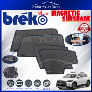 Toyota Cross 2022-2023 (4pcs) BREKO+ SHADES 100% High Quality Fully Magnetic Plug and Play 98% UV Proof Car Sun Shade Sunshade