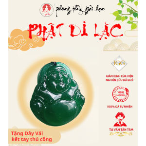 Mặt Đá Mã Não Phật Di Lặc XANH Mệnh MỘC Thu Hút Tài Lộc May MắnTặng Dây Da Móc Bạc Chế Tác Tự NhiênAn Toàn Sức Khỏe