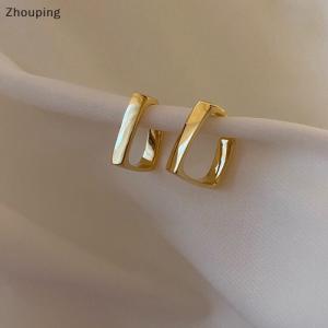 【ZP】Cute New Fashion Women Stainless Steel Glossy Stud Earrings Temperament Ladies Square Earrings Party Birthday Gift Jewelry