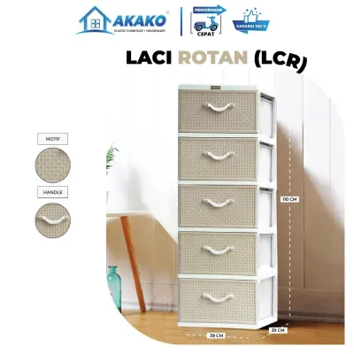 Akako ASLI Lemari Laci plastik Lemari Rotan LCR S5