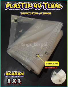 Plastik UV Ukuran 3x3 Plastik Transparan Plastik Bening Tebal 200 micron/0.20mm