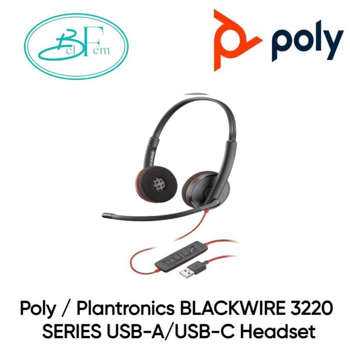 Poly / Plantronics BLACKWIRE 3220 SERIES USBA/USBC Headset Lazada