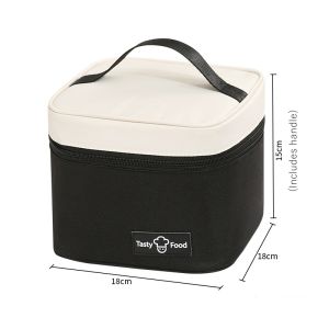 Portable Thermal Small Cube Lunch Box Bag Student Office Worker Lunch Box Bag Beg Makanan 小立方餐盒袋