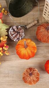New Product Halloween decorations ins Velvet artificial pumpkin ornament Halloween festive decorations