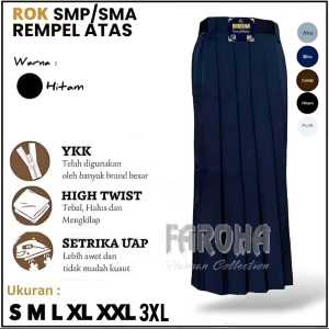 Rok SMP Biru Panjang Rempel Sekolah SMP/SMA Seragam Seakolah Terbaik Kain High Twist