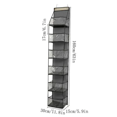 6Layer Over The Door Hanging Organizer Cosmetics Wall Hanging Storage Organizerfor Nursery Bathroom Closet Bedroom Dorm