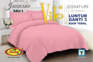 Vito - Sprei Fitted King 180x200 Bantal 2 Bantal 4 Queen 160x200 Single 120x200 Single 100x200 Single 90x200 Tinggi 20 Solid Polos Emboss