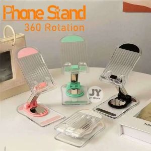 1pc  Transparent Acrylic Mobile Phone Stand Simple Foldable Universal Desktop Mobile Phone Stand