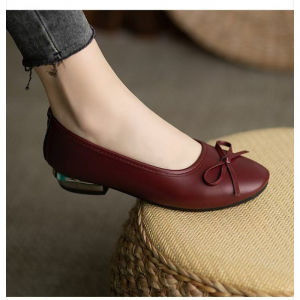 [Free Shipping] New Low-Heeled Bow-Knot Slip-On Shoes For Women Suitable For Spring And Autumn Comfortable And Gentle Perfect For Women And Mothers