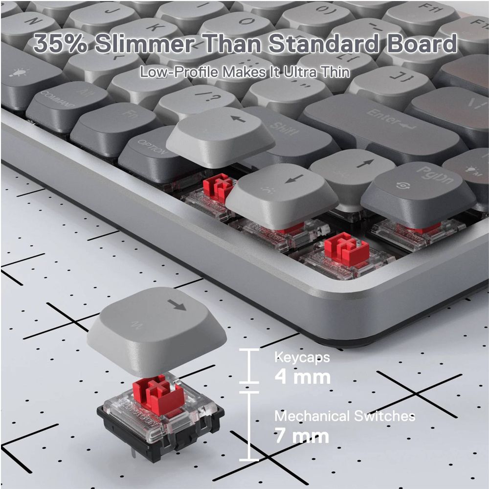 Redragon Azure K652GG-RGB-Pro 75% Low-Profile Wireless Mechanical Keyboard