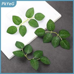 PkYeG 10 30 50 Lá Hoa Hồng Nhân Tạo cây xanh giả hoa hồng lá thủ công tự làm
