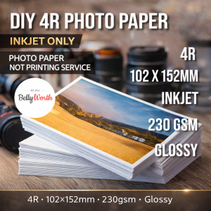 ✅ 🇸🇬 | BELLYWORTH 4R Glossy Photo Paper DIY 230GSM Premium Photograph Film Fast Dry Printing Inkjet Printers Waterproof
