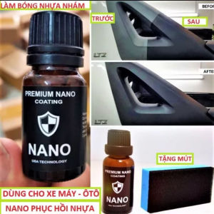 PHỤC HỒI NHỰA NHÁM NANO PLASTIC RESTORER 10ML Đen Nhựa Nhám Hiệu Ứng Cánh Sen Lâu Phai Lâu Trôi