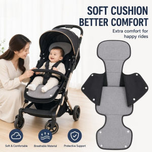 Baby Stroller Seat Cushion Soft Comfortable Protective Pad For Infant Toddler Cart Liner Gray