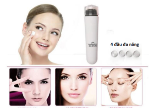 (tặng pin ) Bút massage mặt cầm tay 4 đầu -   Máy Massage Mắt Kiểu Bút  - matxa mắt -   Máy Massage đa năng  rung cực tê hình bút