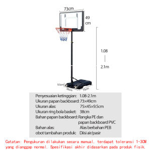 TIANG RING BASKET PORTABEL STAND BASKET ANAK/Mainan Basket Bola Ring Basket Tiang Besi Portable Bisa Dipindah Pindah/Ring-Basket-Dan-Tiang