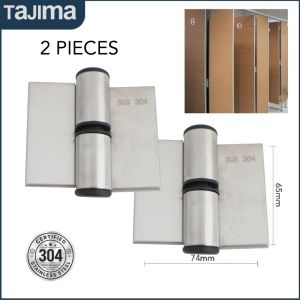 Tajima Stainless Steel 304 Strong Self Closing Door Hinge Bathroom Toilet Partition Door Accessories (2 pieces)