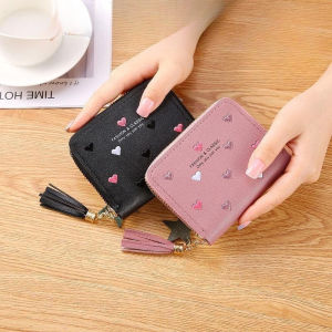 Korean Embroidered Wallet 2026 Short Zipper Coin Purse Womens Stylish Card Holder Clutch Card Bag