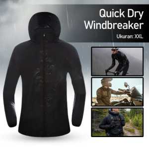 Jaket Olahraga Lari Joging Hiking Fitnes Gym Quick-dry Windbreaker Hitam