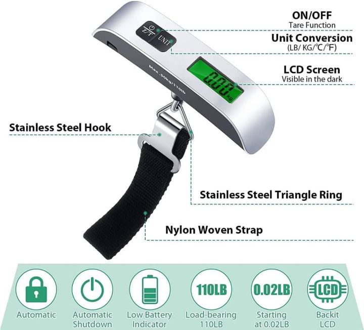 SG SELLER - Digital Luggage Weighing Scale Portable Small Weight ...