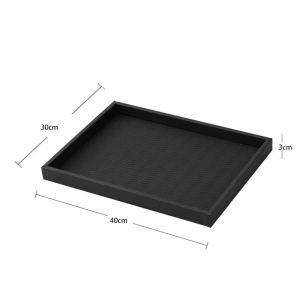 FFBH Leather Woven Pattern Tray Wooden Decorative Storage Trays Modern Luxury Perfume Organizer Tray Rectangular Accessory Trays Q9Z6P