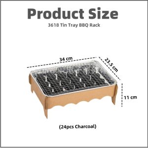 【PLAYFUL】 BBQ Grill Set Charcoal Disposable Instant Eco-Friendly Biodegradable (1-4 person) BBQ set with Charcoal 一次性烧烤炉 (1-4人使用