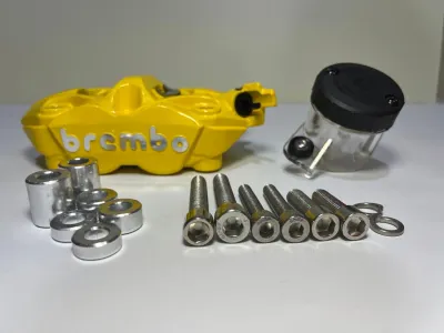 BREMBO GSX 4POT CALIPER + PUMP COMBO SET | BRACKET + OIL CAP + SCREW + BUSH