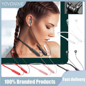 Yovonine แม่เหล็กไร้สายบลูทูธหูฟังเพลงหูฟังโทรศัพท์คล้องคอกีฬาหูฟังหูฟังพร้อมได้มาร์ทโฟน