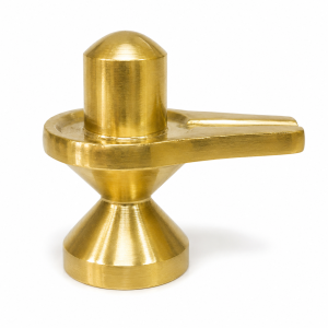 Brass Mini Shivalinga Idol for Shivaratri Pooja & Daily Worship | Sacred Shiva Murti for Home Mandir & Altar Decor (Size - 2x2 In | 140g | Pack 1 Pc)