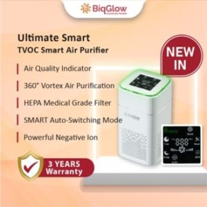 BiqGlow 【Superior & Effective】 TVOC SMART Air Purifier HEPA Negative Ion 360 Vortex Air Purification PU-101