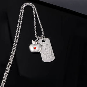 Love and Deep Space Caleb Same Pendant Necklace Apple Square Cards Necklace Fans Peripheral Gifts