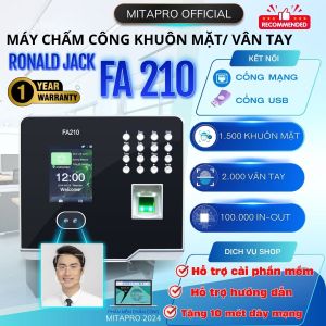 [ RONALD JACK FA 210 ] Máy Chấm Công Nhận Diện Khuôn Mặt Thông Minh Chính Xác Có tặng kèm phần mềm chấm công