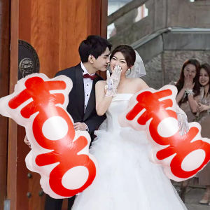 婚礼气球 婚纱照拍摄道具 婚礼布置 - 喜字铝膜气球 (一对) / Wedding Photo Props Wedding Decoration - Wedding Balloon (1 pairs)