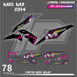 MIO M3 / 125(COD) STIKER STRIPING MOTOR YAMAHA MIO M3 / 125 STIKER LIST STIKER MOTOR DESAIN RACING HOLOGRAM DAN TRANSPARAN BISA COD IP.KODE 78