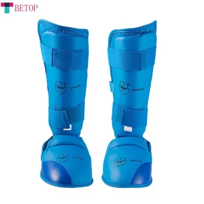 Teabelle 1 Pair Karate Shin Guard Taekwondo Boxing Leg Guard With Instep Protection Fixed With Self-Adhesive Cloth