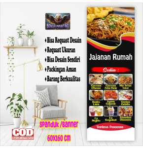 Spanduk 60x160 Cm Jajanan Rumah Custom Bisa Request Desaint