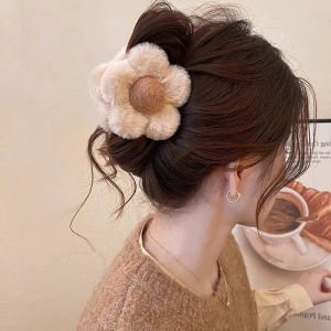 New Plush Flower Hair Clip Fashionable And Sweet Ladies Hairpin  High-Grade Large Back Head Grabbing Clip Sepit Rambut