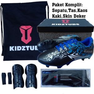 KIDZTUBS Sepatu Bola Anak Paket Komplit Sepatu Bola Tas Skin Deker Kaos Kaki Usia 6-10 Tahun Size 28 29 30 31 32 33 34 35 36 37 KDZ1108011525